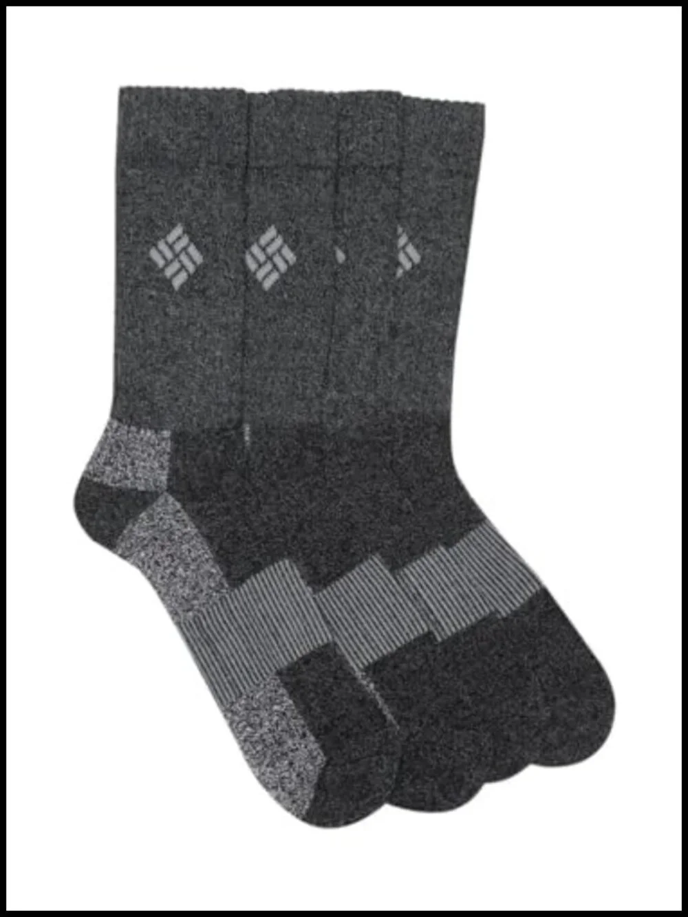Men's Crew Socks 4 Pack Moisture Control Arch Support Wool Blend Athletic